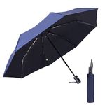 HOMFIL Umbrella Automatic Open Travel Umbrella with Wind Vent, Umbrella Big Size for Men, Women, Girls& Kids, Umbrellas for Sun Protection for Rain Waterproof Windproof UV Protection 3 Fold - Blue