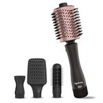 Lifelong Blow Dry Brush | 1 Year Warranty | Hot Air Brush, 1200 Watts, 4 in 1 Hair Styling Brush, Attachments For Blow Dryer, Straightening Comb, Curler & Hot Air Brush (Rose Gold)