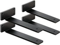 Pramukh Fashion 4 Pack Shelf Brackets Floating Shelf Bracket 1/5 inch Thick Heavy Duty Hidden Shelf Brackets Iron Metal Brackets for Shelf Support with Screw Included (12 INCH)