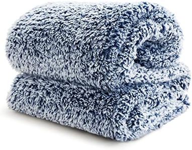 Bedsure Fleece Sherpa Throw Blanket Navy - Fluffy Soft Cosy Fuzzy Furry Warm Blanket for Sofa and Bed, Single, 130x150cm