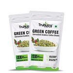 TruNutra Green Coffee, For Weight Loss Fast 400 gm | 100% Fresh & Natural Antioxidants | Metabolism Booster Coffee | Weight Managment Instant Coffee Beans 200g (Pack 2)