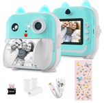 Instant Print Camera for Kids - 1080P HD, 48MP, SD Card, Bluetooth, Free App, 3 Rolls Print Paper, Stickers, Fun Filters, Gift for Boys and Girls - Pink Camera for Kids 4-12 y (Blue)