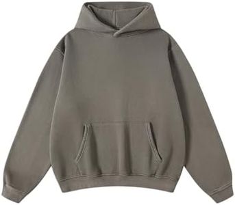 Hatant Hoodies for Men Heavyweight Fleece Sweatshirts for Men Acid Wash Athletic Hoodie Oversize Matching Hoodies for Couples, Coffee, Small