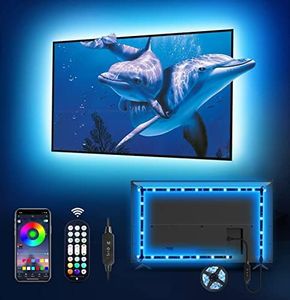 MATICOD TV LED Lights for TV, 5M Led TV Backlights TV Lights, USB Led Light Strip for 55-70in TV, Bluetooth APP Control Music Sync RGB Led Strip Lights for Christmas Decorations