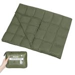 4Monster Packable Camping Blanket Lightweight,Compact Camping Quilt Water-Resistant, Wearable Warm Alternative Camping Blanket for Airplane, Hiking, Backpacking, Stadium,Beach (Army Green, L(5569"))