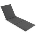 RELAX4LIFE Sun Lounger Cushion, 182 x 59cm Thick Garden Recliner Chaise Lounge Cushion, Tri-Fold Replacement Pad Patio Chair Sunbed Cushion for Indoor Outdoor (Dark Grey)