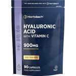 Hyaluronic Acid Supplement 900mg (500-700 KDA) | High Strength Vegan Bioavailable Formula with Vitamin C | 90 Capsules | by Horbaach