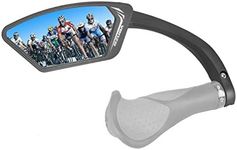 Venzo Bicycle Bike Handlebar Mount Mirror Blue Lens 75% Anti-glare Glass - Big Rear View Crystal Clear - Cycling Mountain or Road Bike Left