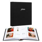 120 Pockets Horizontal Photo Album with Memo Areas for Fujifilm Instax Wide 300 Camera,Linen Cover,Book for Polaroid Now+/Now Instant Camera,Polaroid Lab Instant Printer,i-Type/600/SX-70 Film(Black)