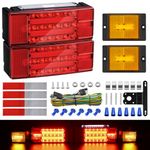 Kohree New LED Submersible Trailer Tail Light Kit, 12V LED Utility Trailer Lights DOT Approval, Submersible License Lights and Wiring Kit Combined Stop,Taillights, Turn for Boat Trailer