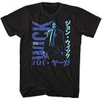 John Wick Movie T Shirt Japanese Logo Adult Short Sleeve T Shirt Action Thriller Movies Graphic Tees, Black, XX-Large