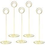 Srvnpioy 12Pcs Table Number Holders for Weddings, Gold, 220mm Place Cards Holder for Tables, Photo Picture Name Card Holders, Table Number Stands for Party Reception Office Restaurant Table Setting