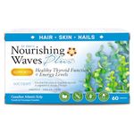 Dr Klein's Nourishing Waves Plus. Hair Skin and Nails Vitamins. Helps Maintain Healthy Hair, Skin and Nails with Biotin, Vitamin B Complex with B1, B3, B6. Thyroid Support Supplement With Kelp, Iodine & Silicon. 60 Capsules (Pack of 1)