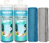 Hero Cooling Towel for Travel, Hiking, Sports, Yoga (2-Pack) Ultra Soft Microfiber 40" x 12"