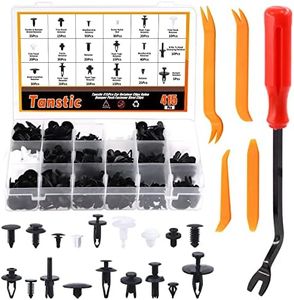 Tanstic 420Pcs Auto Push Pin Rivets Set, Bumper Retainer Clips Plastic Rivets Fasteners, 18 Most Popular Sizes Car Fender Clips, Push Retainer Kit with Fastener Remover Compatible with GM Ford Toyota