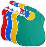 Toppy Toddler Large Waterproof Baby Bibs with Snap Buttons, Boys and Girls Bib Packs, 1-4 years