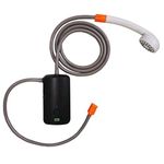 Portable camping shower set, 4400mAh battery,self suction shower pump,suitable for family camping, hiking,backpacking,beach,pets,pumping the water from the bucket into a stable and gentle shower flow