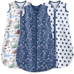 Yoofoss Baby Sleep Sack 0-6 Months Baby Wearable Blanket 100% Organic Cotton 2-Way Zipper TOG 0.5 Toddler Sleeping Sack 3 Pack, Lightweight Sleep Sacks for Babies