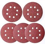 100pcs 125mm Sanding Discs, (Hook and Loop 20 x 40/60/80/120/180 Mixed Grit), 8 Hole 5 Inch Round Sanding Discs Pads for Random Orbital Sander by AniSqui