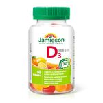 Jamieson Vitamin D3 1,000 IU Gummies - Orange, Strawberry, Lemon Flavour, 60 Gummies