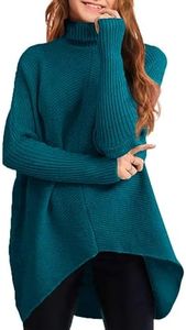 Girls Fall Winter Sweaters Dress Oversized Turtleneck Long Sleeve Casual Knit Jumper High Low Dresses Tops Outfits
