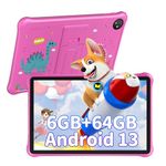 Blackview Kids Tablet 10 inch Tab30Kids, 6+64GB/2TB TF Tablet for Kids, WIFI6, Android 13 Kids Tablets with Parental Control Mode, 5100mAh 10W Fast charger, Widevine L1 Toddler Tablet, Kid-Proof(Pink)