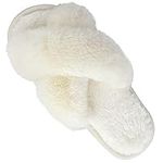Fuzzy Slippers for Women Cross Band