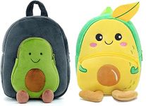 blue tree Cute Boy's and Girl's Plush Bag Quality Full Embroidery Designs Mini Travel Backpack Avocado (Avocado-Mango)