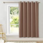 NICETOWN Vertical Blinds for Sling Door,Grommet Top Blackout Window Curtains,Privacy Blinds for Patio, Wide Curtains(1 Piece,Cappuccino,70" W x 72" L)