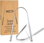 Tongue Scrapers - Pack of 2 - Stainless Steel Tongue Cleaners Brush for Help Getting Rid of Bad Breath & Bacteria - Food Scraper to Keeps Mouth & Teeth Healthy and Clean - Essential Dental Hygiene Kit