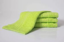 Bentley Priory Linens Supreme Face Flannels for Bathroom 500GSM Super Soft Cotton Pack of 4 Absorbent and Quick Dry Face Cloth Flannel Towels Set 30 x 30cm (NEON GREEN LIME)