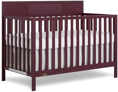 Dream On Me Ivy 5-in-1 Convertible Full-Size Baby Crib in Auburn, GreenGuard Gold & JPMA Certified, 3 Mattress Heights, Converts to Toddler, Day & Full-Size Bed, Safe & Stylish Nursery