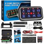 Partol 8 Gang Switch Panel, Maxswitch LED Switch Panel Circuit Control Relay System Box Universal Slim Touch Panel Automatic Dimmable Panel Switch Universal for Offroad Car Truck Boat ATV UTV Caravan