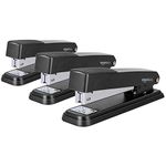 Amazon Basics Full-strip Metal Office Desktop Stapler, 25 Sheet Capacity, 3 Pack, Black