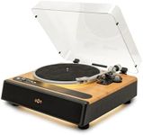 House of Marley Soul Rebel Bluetooth Turntable - 3-Speed Sustainably Crafted Vinyl Record Player with Built-in Speakers, Included Audio-Technica Cartridge, LED Light, Metal Platter & Built-In Pre-Amp