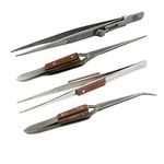 Alis Soldering Tweezer Combo Set Including Crossover & Curved Cross locking, Straight Solder Non-Locking Tweezer & Fine Serrated Locking Tweezer For Soldering/Jewellery Repair And Making