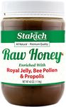 Stakich ROYAL JELLY BEE POLLEN PROPOLIS Enriched RAW HONEY 40-OZ - 100% Pure, Unprocessed, Unheated -