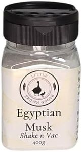 Little Brown Goose Egyptian Musk Shake n Vac. 400g carpet freshener with shaker top. Remove odours & leave house rugs and carpets smelling fresh with this super shake n vac deodoriser