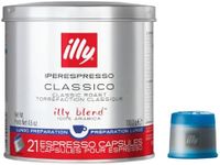 illy Iperespresso Classico Lungo Espresso Capsules, 21 Capsules - Smooth and Balanced Flavor - Compatible with Iperespresso Machines - Freshly Sealed for Maximum Freshness