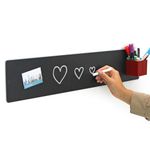 KalaMitica Small Black Charcoal Magnetic Board for Wall Erasable Blackboard Chalk Board Magnetic Sheet 14x70x0.12cm