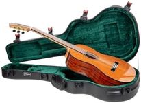 Crossrock Scratch-resistant Hardshell Case for 4/4 Classical Nylon String Acoustic Guitars, with TSA Lock, Interior Compartment -Black (CRA980CBK)