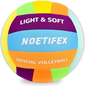 Noetifex Soft Volleyball-Super Soft Fabric Light Volleyball for Indoor Practice Safe and Quiet Kids Youth Beginners House Yard Training Practice Games(Deflated)