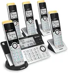 VTech Super Long Range 5 Handset DECT 6.0 Cordless Phone for Home with Answering Machine, 2300 ft Range, Call Blocking, Bluetooth, Headset Jack, Power Backup, Intercom, Expandable to 12 HS