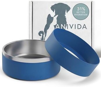 ANIVIDA Stainless Steel Dog Water Bowl Starter Kit for Improved Hydration | Large Water Bowl for Dogs Includes 2 Peanut Butter Scented Sleeves to Encourage Healthy Hydration