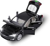 Invite Enterprise Tesla Model 66063 1:32 Scale Alloy Diecast Model Metal Pull-Back Car with Sound Light and Opening Doors: A Kids' Toy Vehicle Gift (1:32 Tesla - Black)