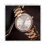 AMERICANVIBER Women Wrist Watches Analog Watch for Girls&Miss&Ladies Diamond Studded with Stylish Girlfriend Watches DRW-009 (White Rose)