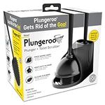 Plungeroo Plunger & Silicone Scrubber 2 in 1 Holder Set for Bathroom, Heavy Duty Cleaning Combo, Black
