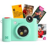 KODAK Smile+ 2-in-1 Digital Instant Print Camera & Wireless Bluetooth Photo Printer - 10MP, Special-Effect Rotating Lens, Zink 2x3 Inch Sticky-Back Photos, Print via Fun App from Smart Devices - Green