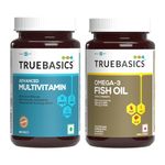 TrueBasics Advanced Multivitamin For Men & Women (60 Tablets) & Omega 3 Fish Oil (60 Capsules) | Combo Pack