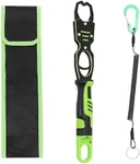Tanzoii Fish Lip Gripper - 12.4" Aluminum Alloy Fish Grabber, Corrosion-Resistant Fish Holder for Saltwater, Max. 40lbs Scale with Non-retraction Jaws, Fishing Gear, Green